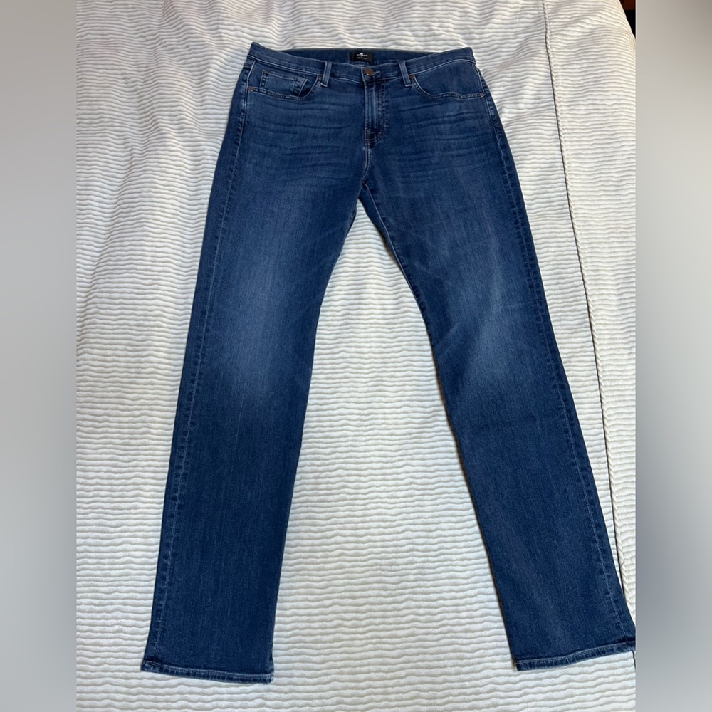 7 For All Mankind Men’s Airweft Denim The Straight in Flash (ATA121834A)